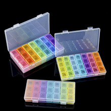 厂家直销药盒一周七天药品便携式带盖药盒随身彩色分格装分装药盒