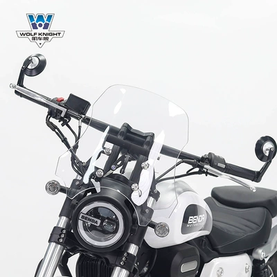 Motorcycle front windshield for Benda wollastonite 300 - wollastonite-300-transparent-40cm-high-with-navigation-bracket-rod