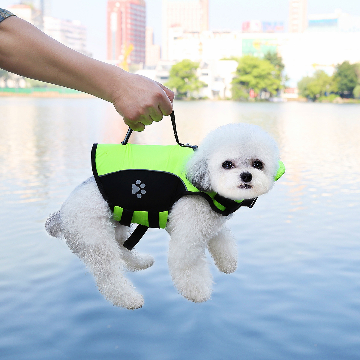 Dog Life Jacket With Leash For Swimming Training And Safety_voghion.com