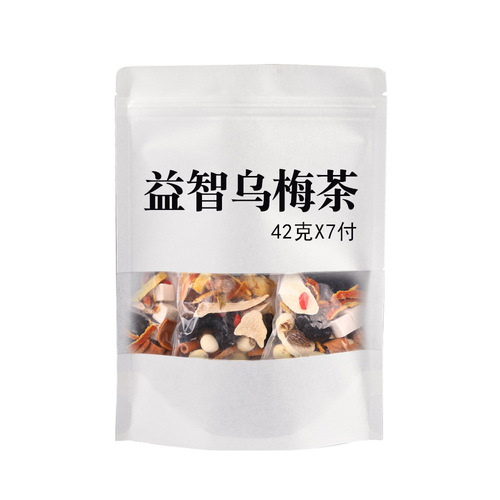 Yizhiren, ebony tea, tangerine peel, poria, mulberry tea, yam, cinnamon, lotus seed, lily tea, upper heat and lower cold generation