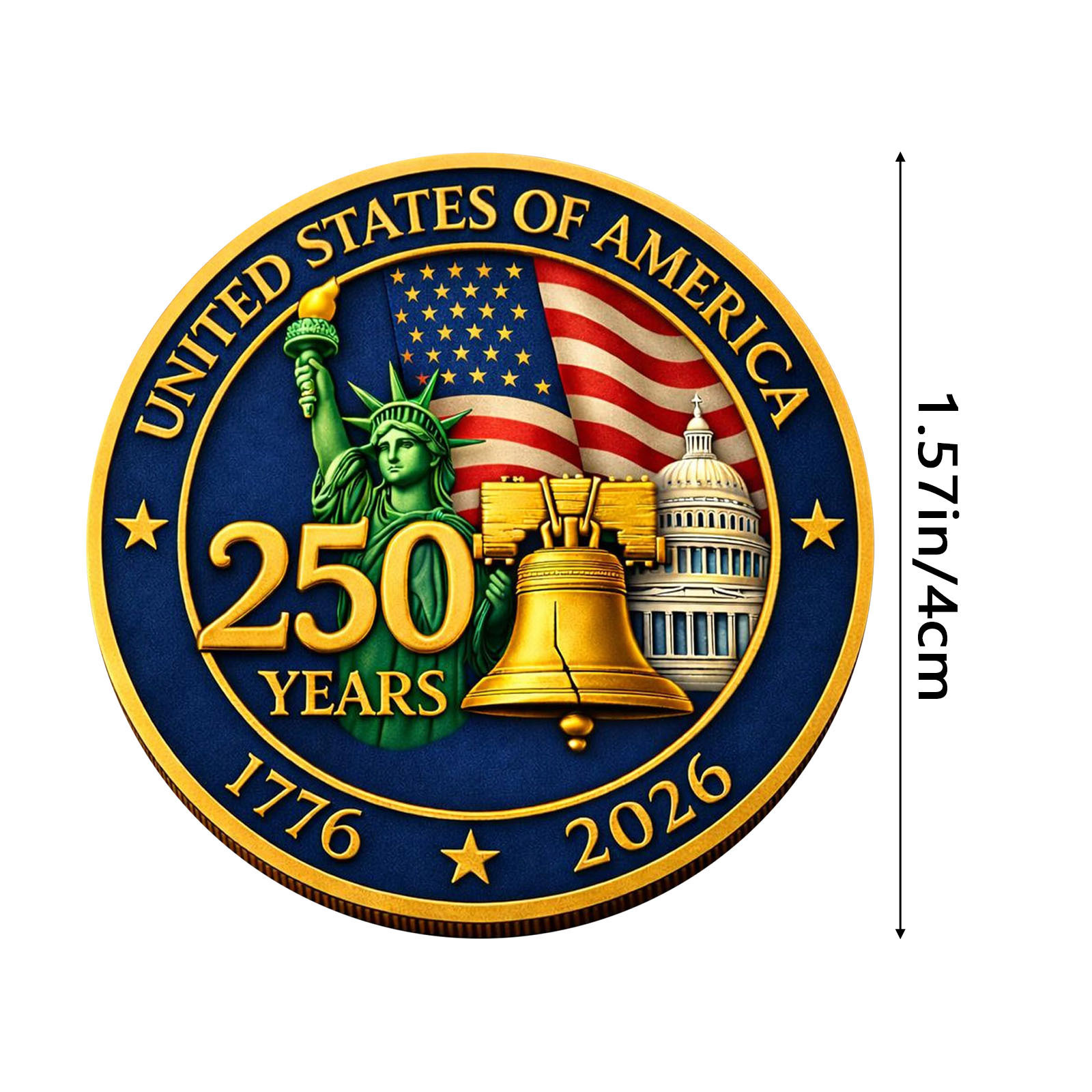 Moneda acrílica conmemorativa del 250 aniversario de la fundación de los Estados Unidos Moneda Estatua de la Libertad image 8