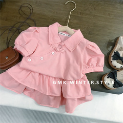 女童夏裝套裝女寶寶湖州織里童裝短袖裙子兒童夏季新款兩件套外貿