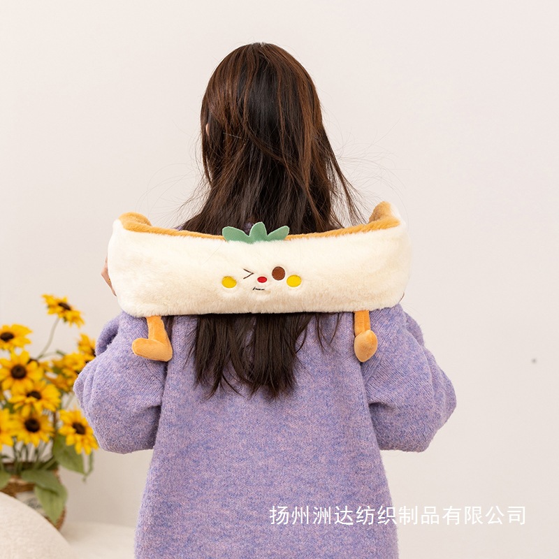 Cartoon toast larga bolsa de agua caliente estirada bolsas de plomería para dormir cama caliente espesación de los pies regalos para chicas