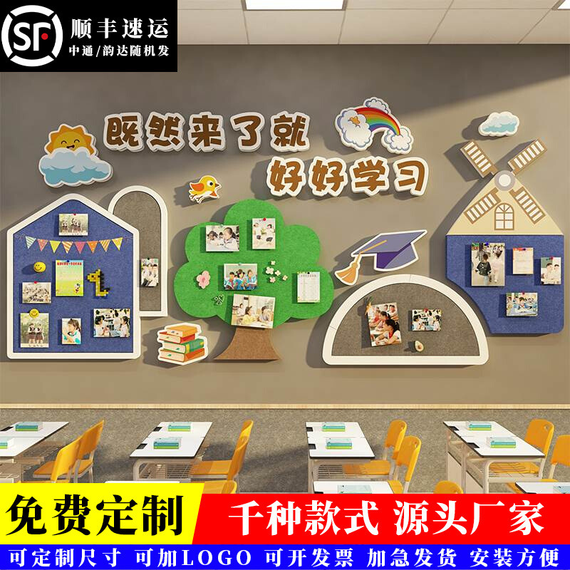 フェルト写真ディスプレイクラス掲示板教室装飾文化壁レイアウト小学校中学校黒板新聞壁ステッカー|undefined
