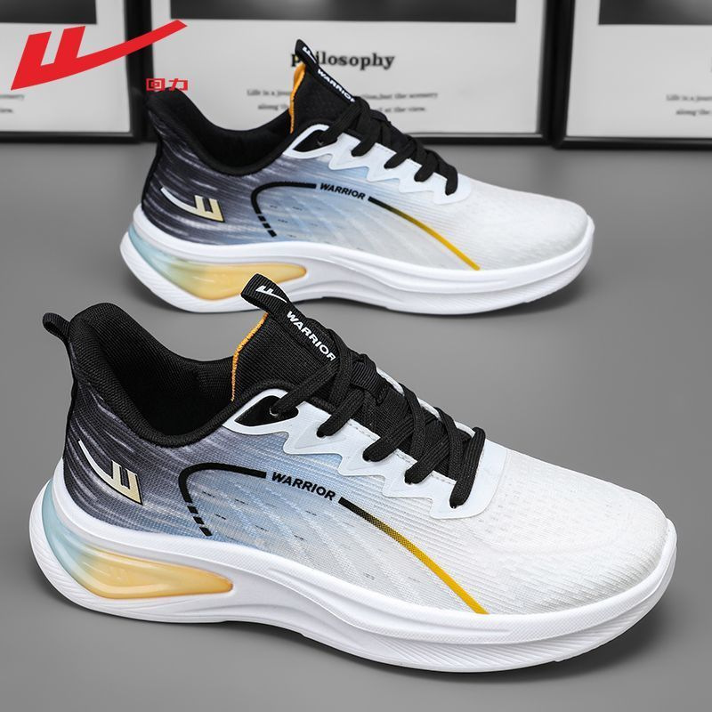 Warrior Official Flagship Store Men's Sports Shoes Men's 2025 New Spring Shock-Absorbing Shoes Men's Running Shoes