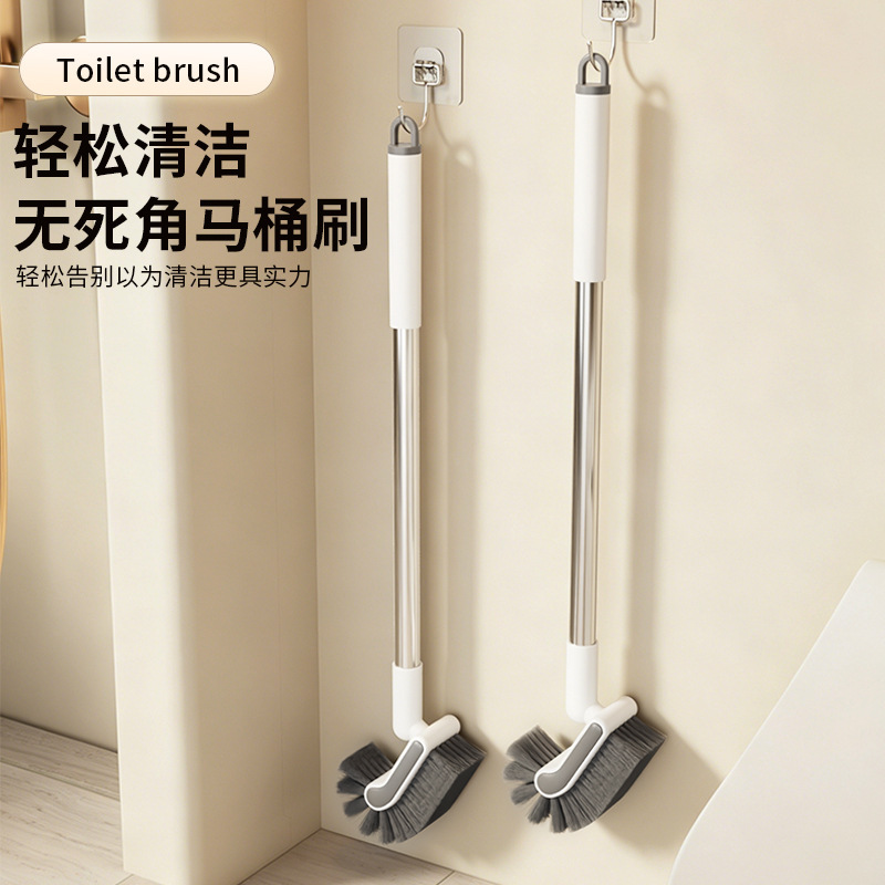 New Bathroom Toilet Brush, Wall-Mounted Toilet Cleaning Brush with Long Handle, Double-Sided Toilet Brush for Cleaning Without Dead Corners