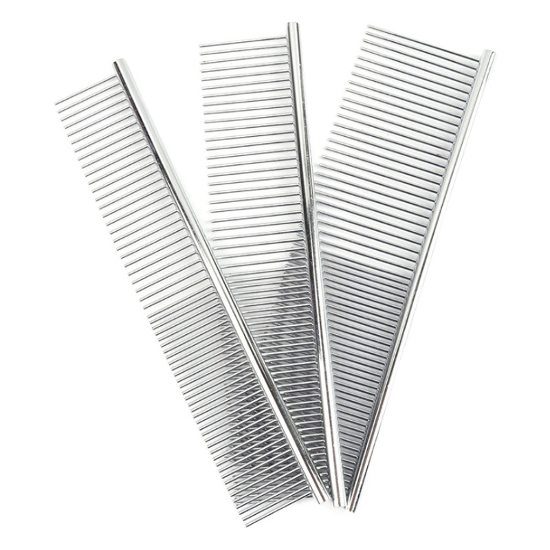 Pet Comb Stainless Steel Row Comb Steel Comb Beauty Comb to Remove Floating Hair Needle Comb Dog Knotting Comb Pet Supplies Collection