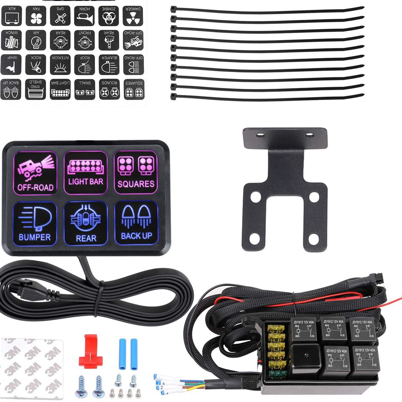 6-позиционная Панель переключателей электронный блок управления схемой релейной системы контроллер модификации автомобиля блок управления автомобильной лампой