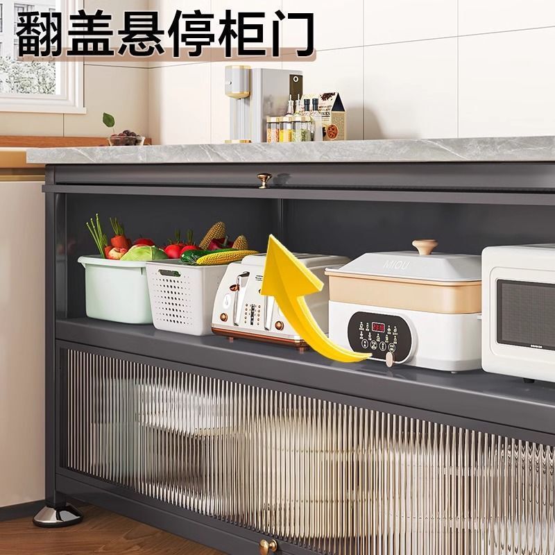 キッチンスレート収納ラック床置き多層電子レンジサイド収納キャビネット多機能大理石キャビネット|undefined