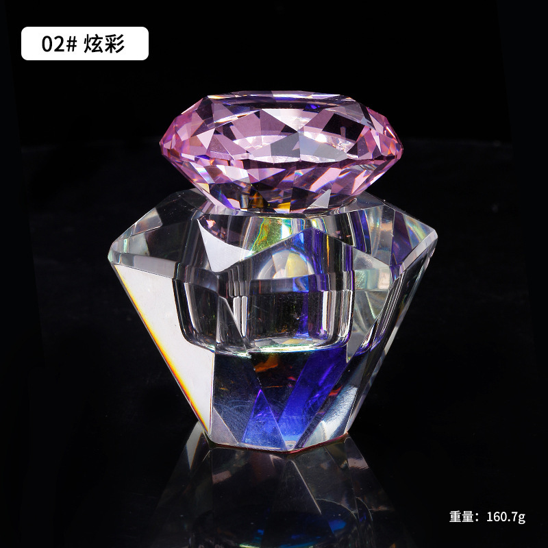 Nuevo estilo transfronterizo de alta calidad nail art bowknot taza de cristal cuadrada taza de lavado de lápices taza de cristal líquido