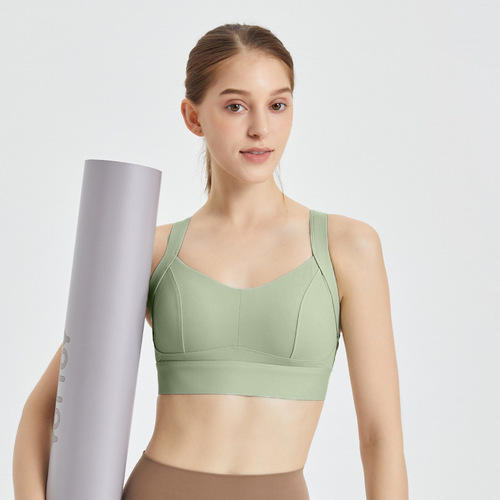 Lulu Fitness Shockproof High-Intensity Integrated Crossback Beauty Bra Exercise Underwear Bra