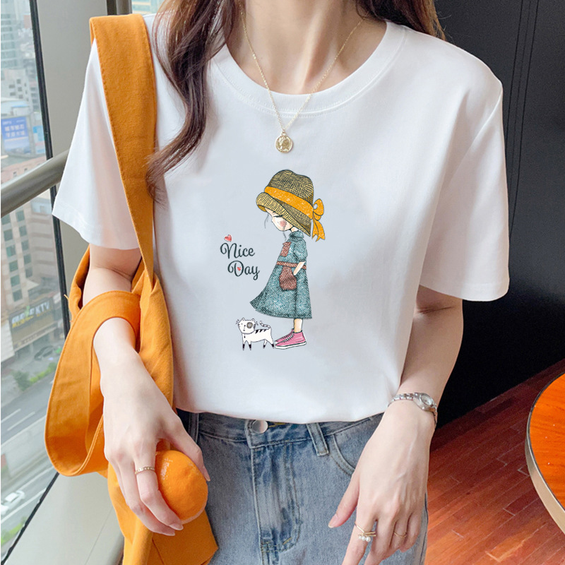 純綿半袖Tシャツ レディース ノースリーブ カジュアルトップス 半袖 夏服 新作 綿100% インナー/アウター|undefined