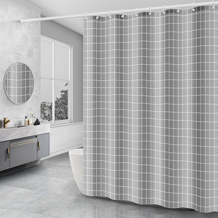 Thickened Plastic Waterproof and Mildew-Proof Shower Curtain for Bathroom, Bathroom Partition Curtain, Door Curtain, Window Hanging Curtain, No Drilling Required