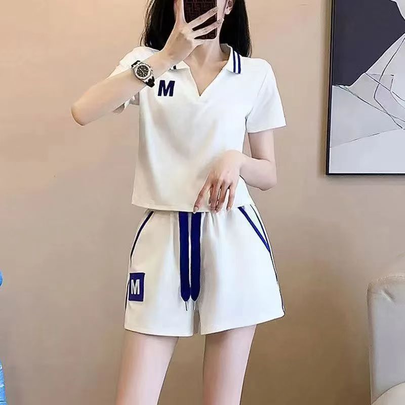 Women's Summer Running Outfit Set - Breathable Short Sleeve Top & Athletic Shorts For Casual Sportswear​_ecoleips.com