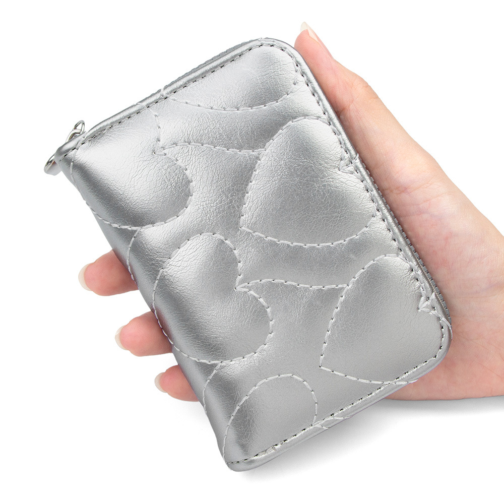 Hot sale nuevo simplista dulce amor universal cremallera multi tarjeta bolsa de tarjetas de órgano estudiantes en una bolsa de cambio para mujeres