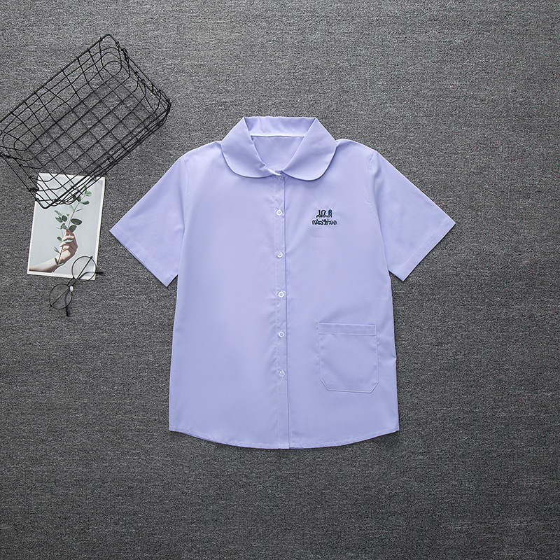 2022 New Style Thai School Uniform Short Shirt Uniform Thai School Shirt Women's Purple Men's Women's Lapel 2022 New Style Thai School Uniform Short Shirt Uniform Thai School Shirt Women's Purple Men's Women's Lapel