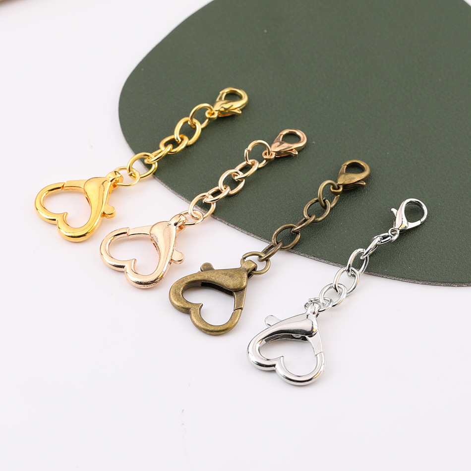 シンプルな愛のメタルチェーンキーホルダー diy 手作り人形バッグぶら下げチェーンジュエリー材料小さなアクセサリー