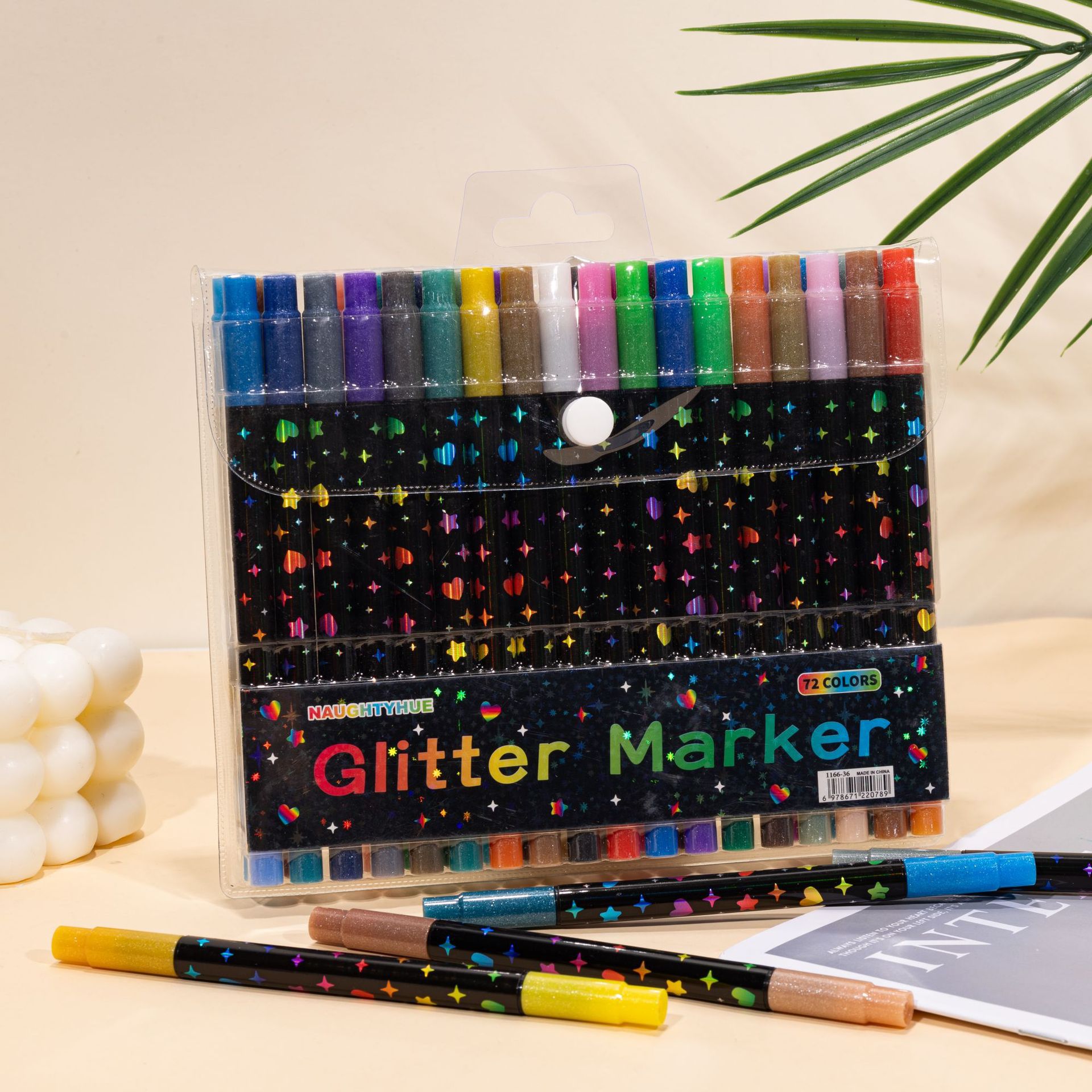 Flashy Dual-Tip Acrylic Marker Set 24 Colors 48 Colors Student Art Drawing Soft Tip Waterproof Non-Transparent Colors Stackable