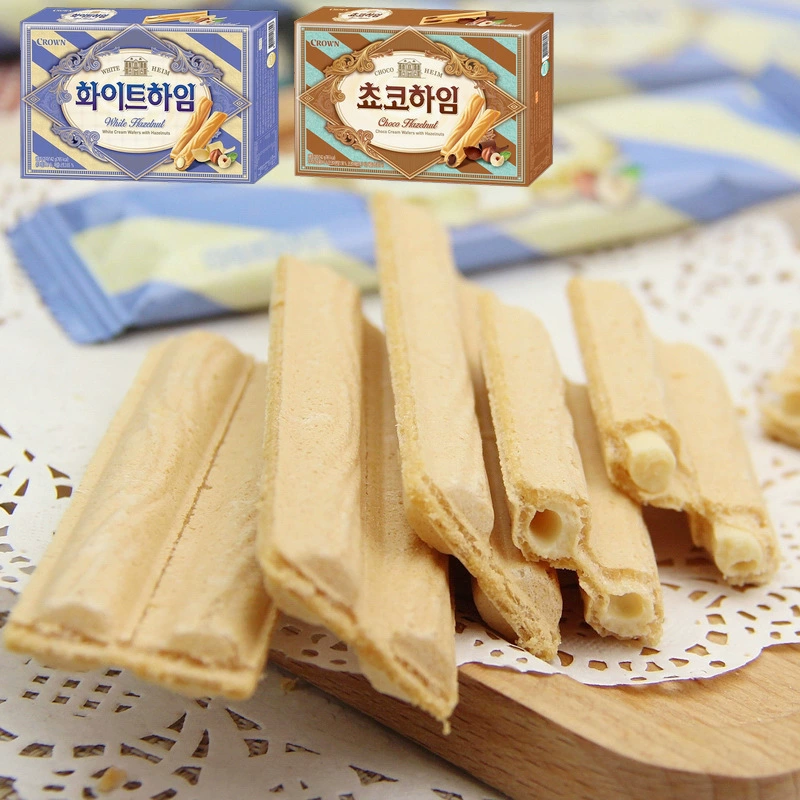 Южная Корея импортировала кремы CROWN кремовый фундук вафельный печенье с шоколадным сэндвич-закусками 47 г/142 г