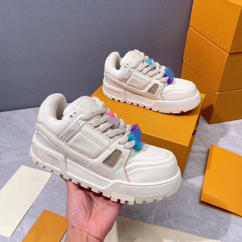 European Luxury Trendy Brand Dujia Xiaopangding Thick-Soled Casual Shoes for Women, Height-Increasing White Shoes for Men, Wide Version I Bread Shoes