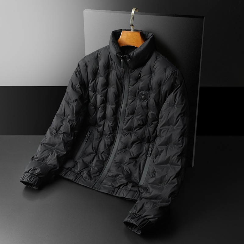 Men's Clothing fashion brand white duck Silk cotton jacket men 2023 winter new embroidery warm stand collar men's large size Silk cotton jacket_viptrois.com