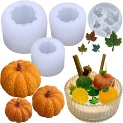 ハロウィーンdiy樹脂磨具香薫石膏カボチャろうそく金型ケーキムース楓葉シリコン金型