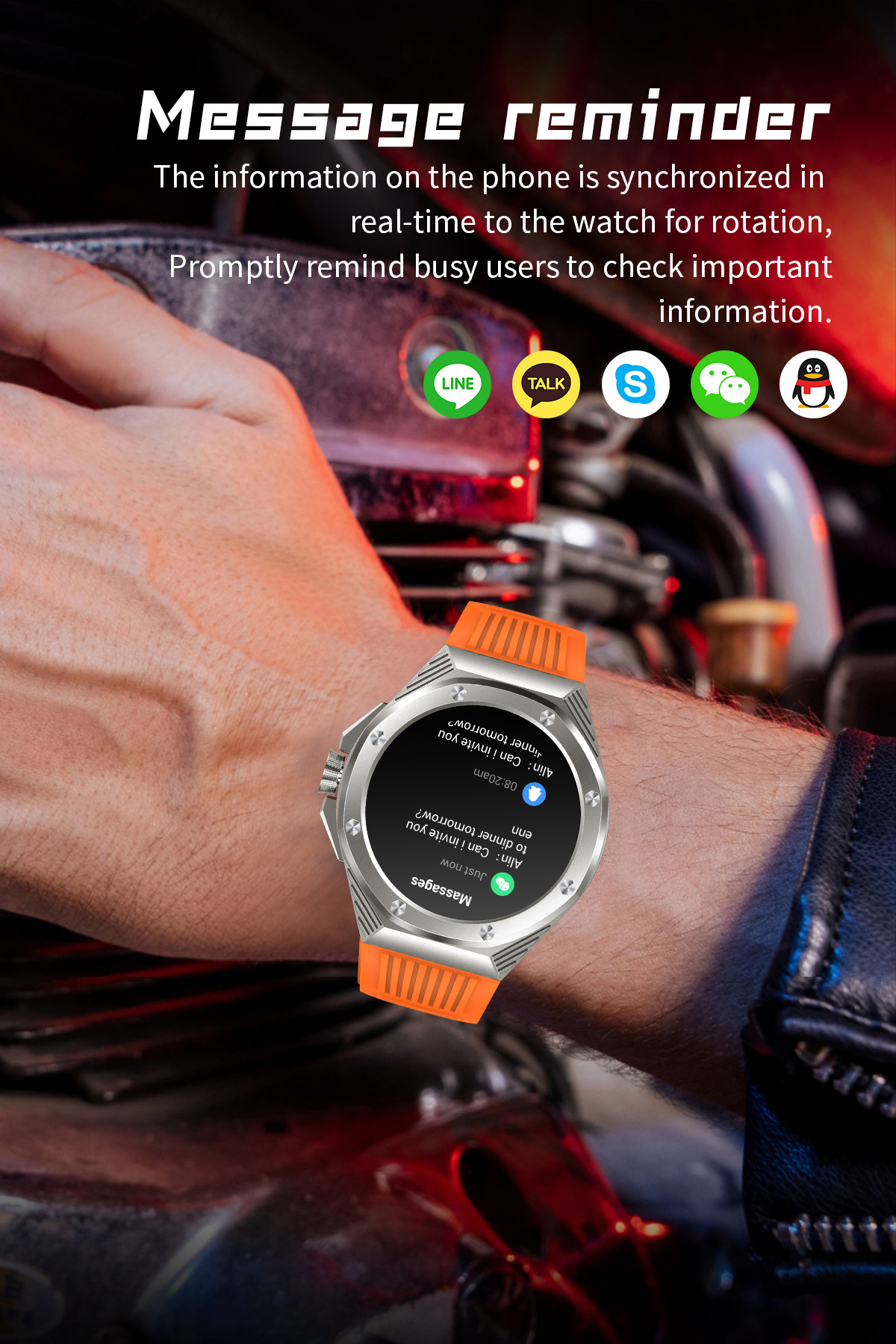 Reloj inteligente HT8 de 1,46 pulgadas con llamadas Bluetooth y codificador cardíaco_voghion.com