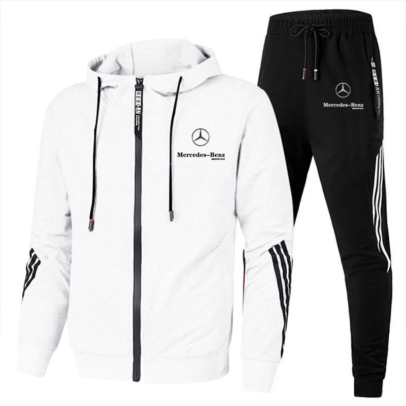 European and American brand printing casual men's fashion sports sweater suit foreign trade new hooded zipper shirt two-piece set European and American brand printing casual men's fashion sports sweater suit foreign trade new hooded zipper shirt two-piece set