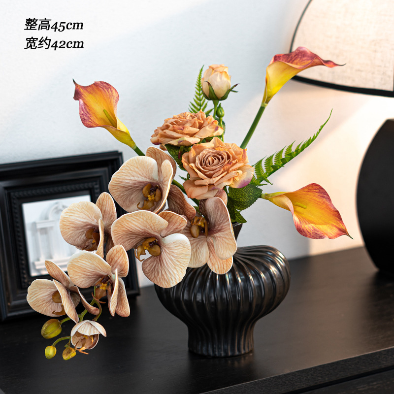 メーカー卸売デザイン胡蝶蘭造花花束リビングルームの装飾品造花装飾花テーブルフラワーアレンジメント|undefined