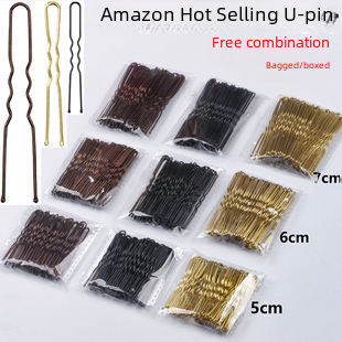 Nouvelle combinaison d'épingles à cheveux en boîte, ensemble de clips noirs en forme de U, ensemble d'épingles à cheveux, boîte entière, coiffure, vente en gros_voghion.com