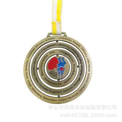 Kirsite Paint electroplate rotate medal make Marathon Listing kindergarten children sports meeting medal