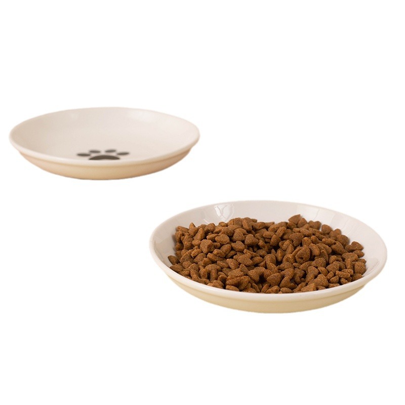Plato de gato de cerámica tazón de gato alimentación comida para gatos merienda de silicona antideslizante antidetonantes puede plato tazón de comida para gatitos suministros para mascotas