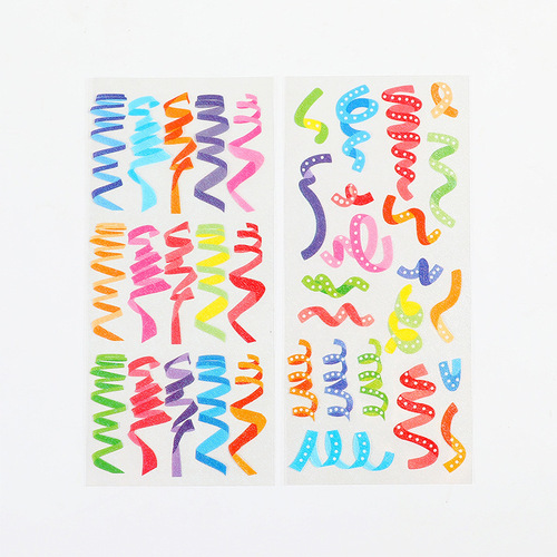 New Color Ribbon Series Handnote Sticker Cute PVC Waterproof Small Sticker Material Paper Wholesale