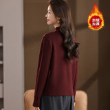 加绒加厚一体绒秋冬针织衫毛衣女花边半高领百搭中领打底衫年轻款，女装针织衫/毛衣，妃慕昵服饰