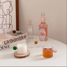 ins创意圆球把手玻璃杯浓缩咖啡杯小容量耐热茶杯酒杯厂家批发