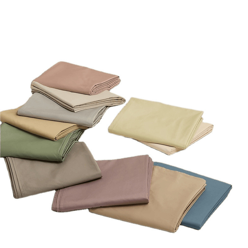 100 fundas de edredón individual de algodón de fibra larga, algodón de cuatro estaciones, color sólido, cama individual simple, funda de almohada individual, sábana de algodón puro