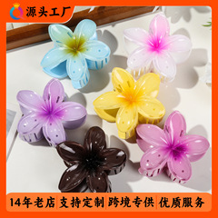 奇阅夏日浪漫鸡蛋花造型跨境发抓女欧美in花朵发夹后脑勺盘发发饰