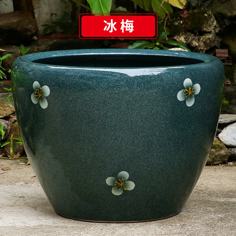 古法生态土陶瓷养金鱼缸荷花睡莲池老旧式阳台室户外庭院大号水缸|undefined