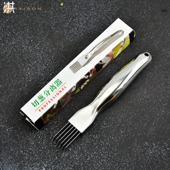 不鏽鋼切蔥器廚房切蔥絲刀防流淚細長大蔥切花器薑絲器家用彩盒裝