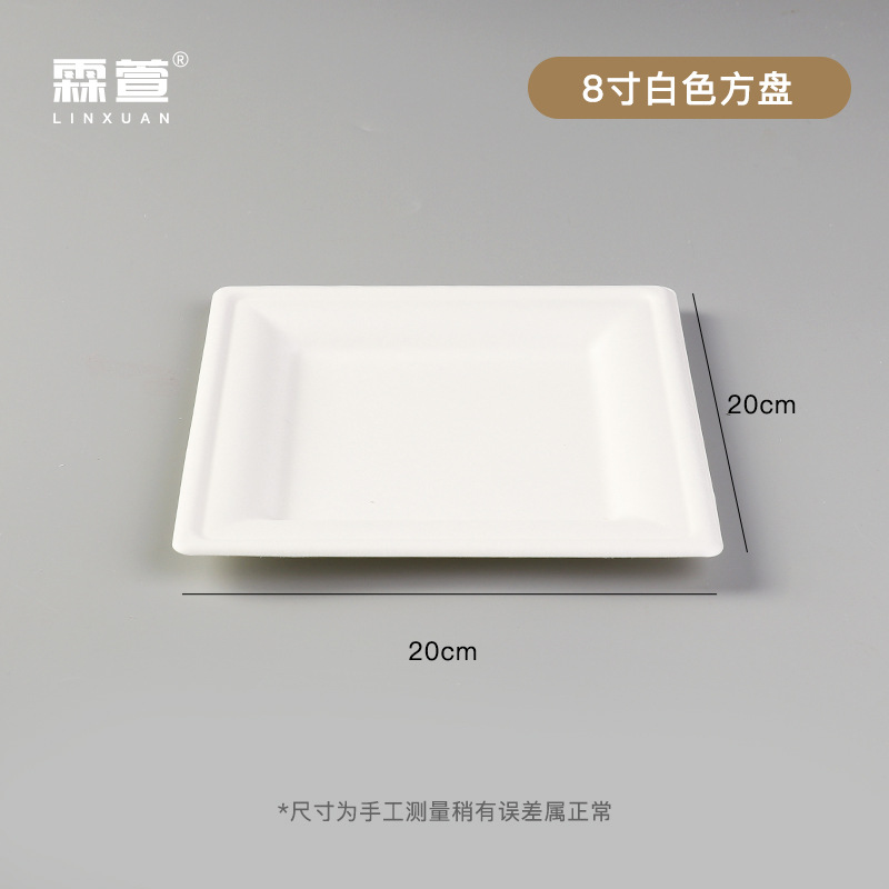 8 인치 흰색 사각형 플레이트