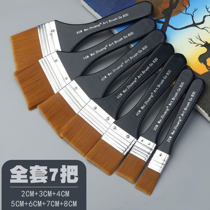 Cepillos de pintura de nylon con mango de madera – para pintura al óleo, arte y niños.