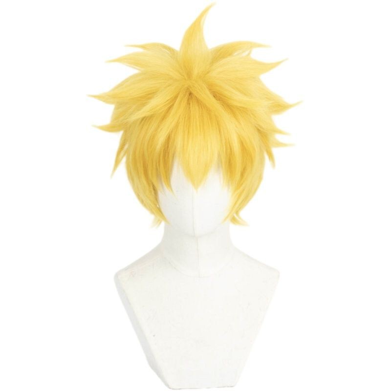 Rose Net Naruto Uzumaki Cosplay Wig Short Hair with Upturned Ends Wig Cosplay Anime