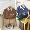 Autumn set for boys, children's clothing, sweater, 2023 collection, western style, children's clothing, 3 piece set