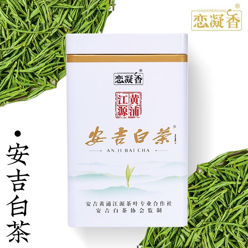 恋凝香本場安吉白茶当時新茶湖州特産一芽一葉手採白化緑茶缶|undefined