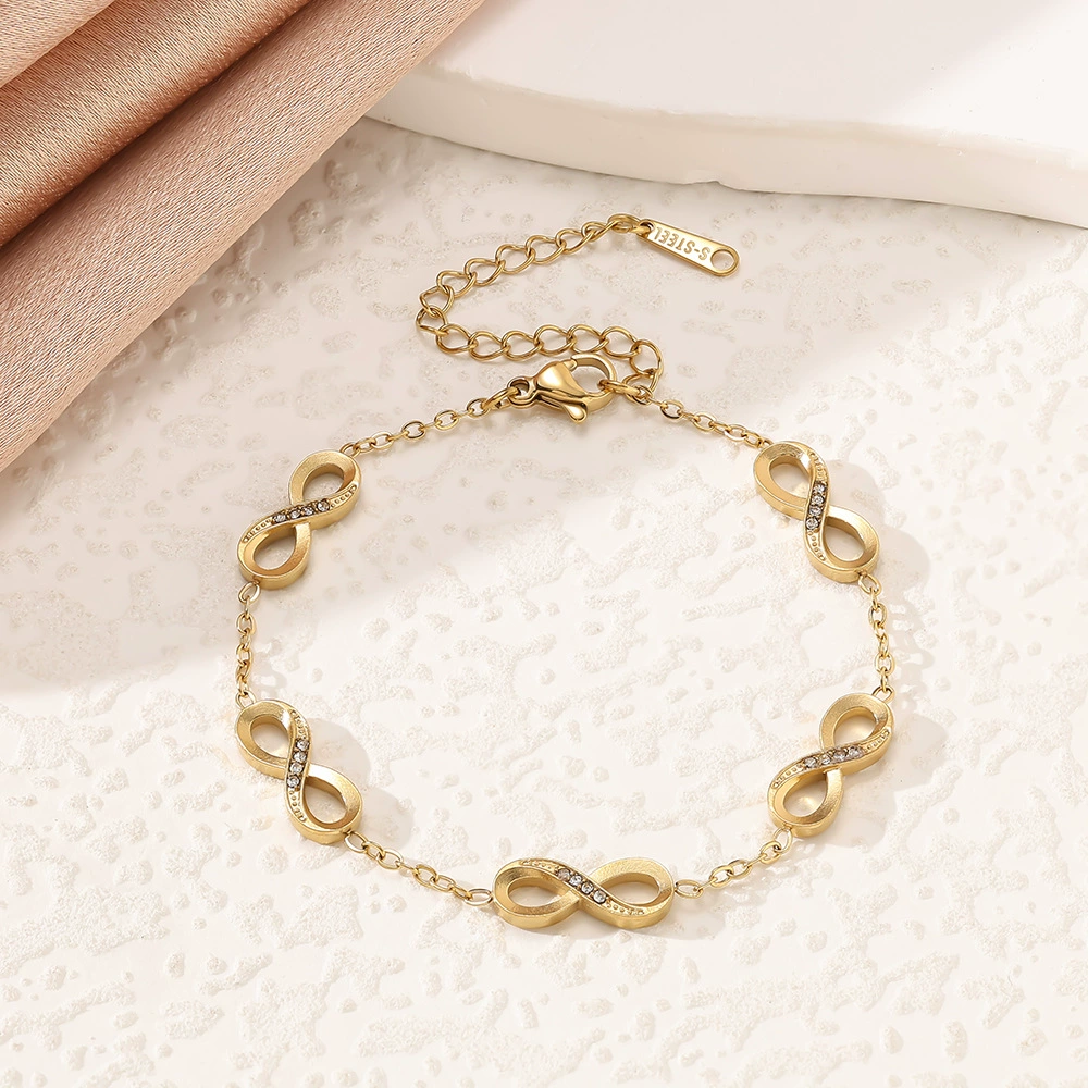 Bracelet stainless steel, necklace, chain, jewelry, set, 18 carat white gold, high-quality style, light luxury style, micro incrustation