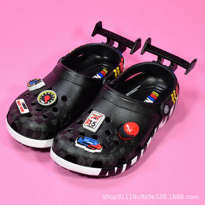 2026 New Summer Model Casual Outdoor Unisex Clogs Sandals Beach Shoes with Racing Theme 2026 New Summer Model Casual Outdoor Unisex Clogs Sandals Beach Shoes with Racing Theme