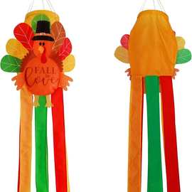 跨境感恩节异形风筒旗派对装饰南瓜异形风向标丰收节异形风向袋