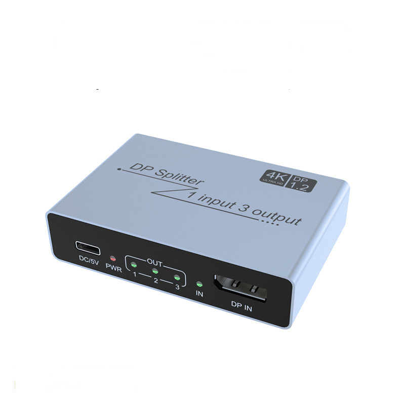 DP一分三高清分配器 DP Splitter 4K 60HZ 1进3出信号扩展分屏器