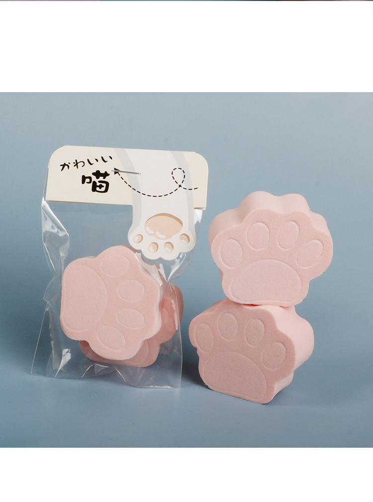 New Cute Cat's Claw Pink Sponge Puff Wet And Dry Non-latex Makeup Tool display picture 2