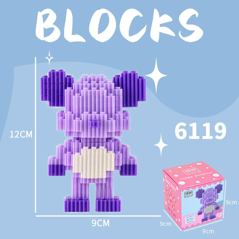 Cartoon Building Block Toy Set, Mini Constructor Doll, 9×9×9 cm, Assorted Character Designs